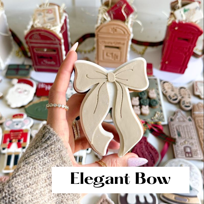 The Bow Collection Large – Set of 6 3D Cookie Stamp and Cutter - suitable for two tone effect