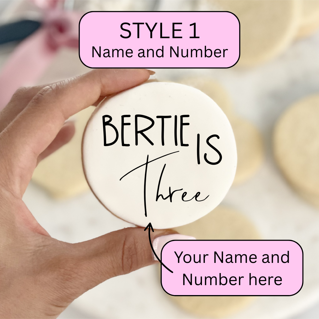 Custom Name and Number Cookie Stamp/Embosser