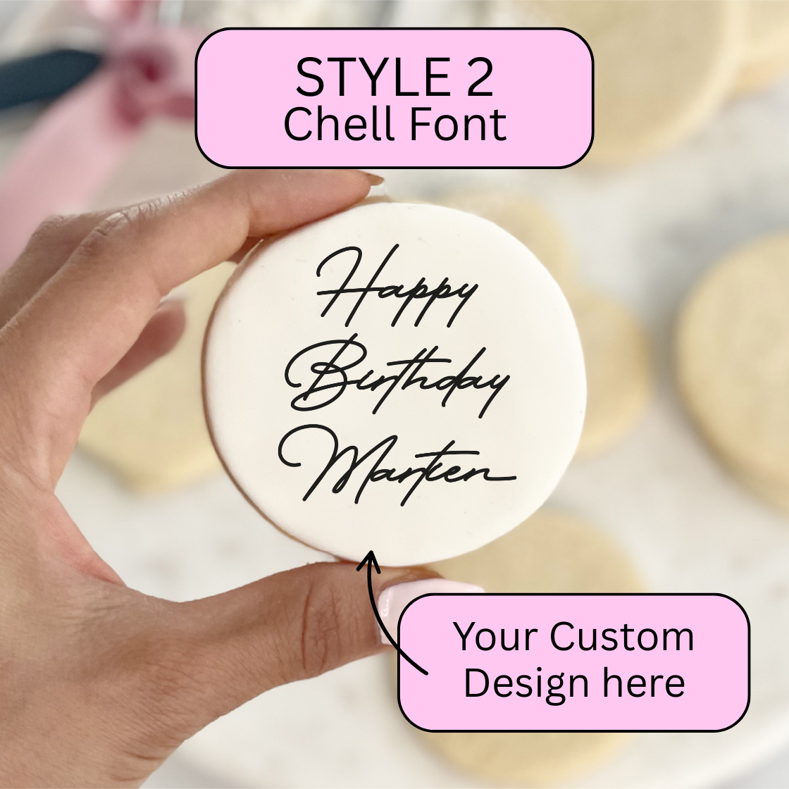 STYLE 2 Custom Name and Number Cookie Stamp/Embosser
