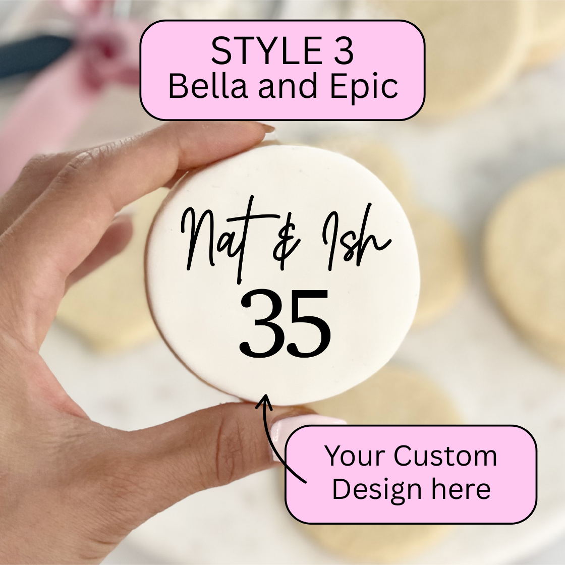 STYLE 3 Custom Name and Number Cookie Stamp/Embosser