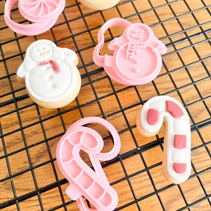 Mini Christmas Set of 4 Cookie Cutters and Stamps