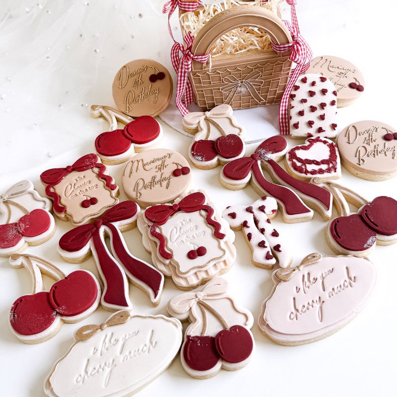 The Cherry on the Top Plaque Valentine's 3D Cookie Stamp and Cutter - suitable for two tone effect