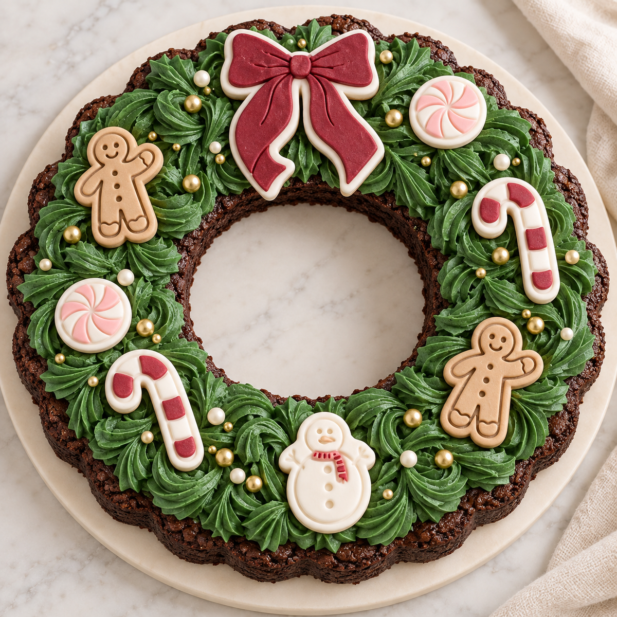Christmas Wreath Cake Shape – Reusable Acrylic Template for Festive Bakes