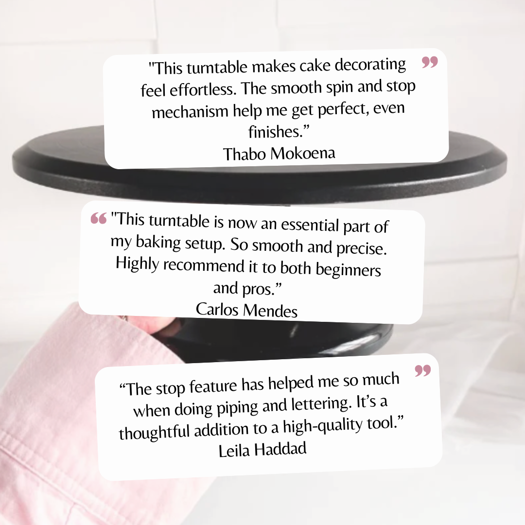 LissieLou Professional Cake Decorating Metal Turntable with Stop Mechanism