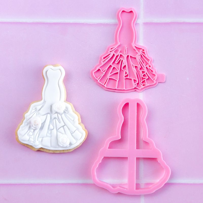 Elegant Wedding Dress Cookie Cutter and Stamp