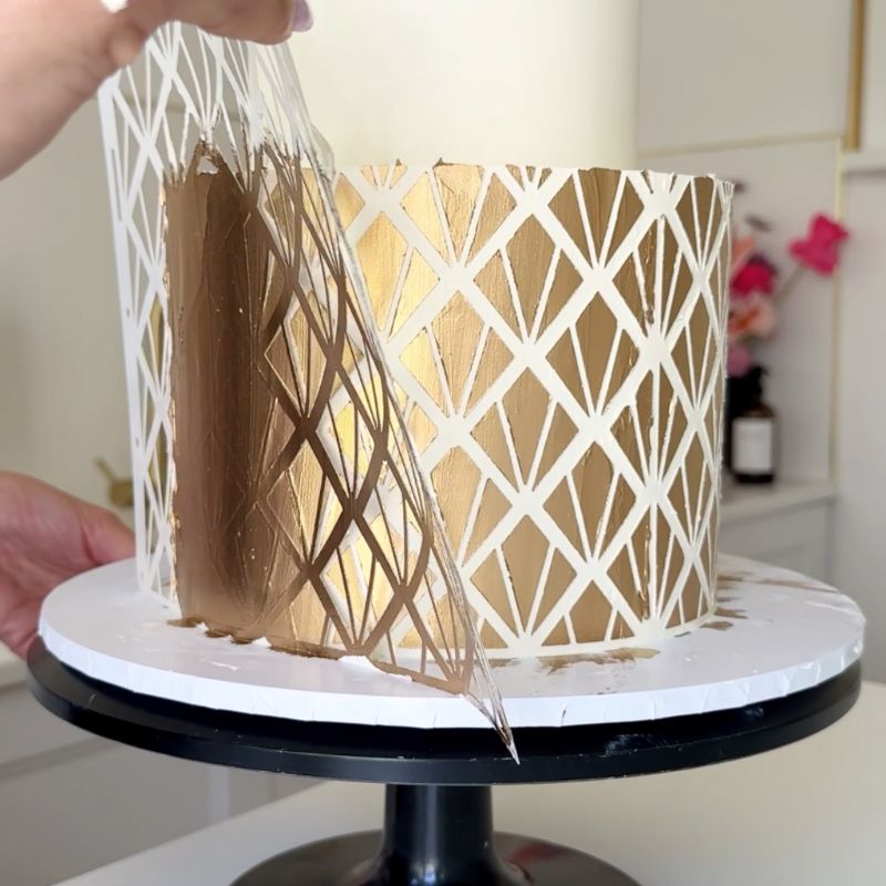 Art Deco Panels Large Pattern Cake Stencil - XL Size Design