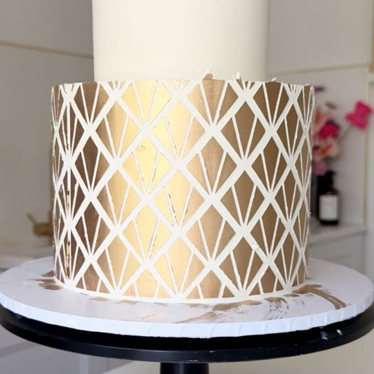 Art Deco Panels Large Pattern Cake Stencil - XL Size Design