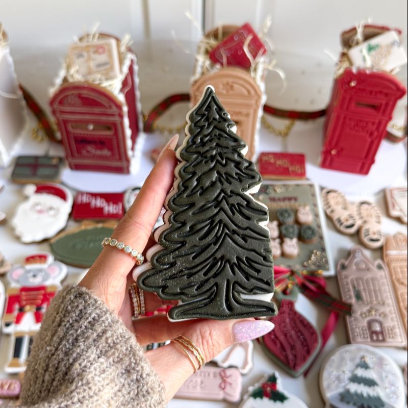 Christmas Winter House Puzzle Cookie Stamp and Cutter Set