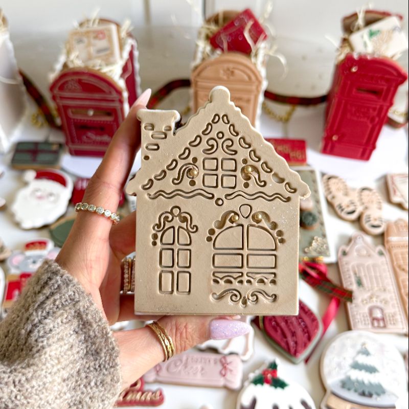 Christmas Winter House Puzzle Cookie Stamp and Cutter Set