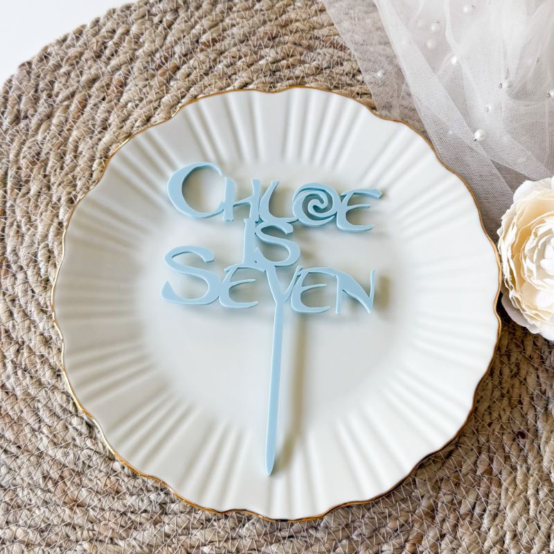 Maui Font Custom Cake Topper or Cake Motif Premium 3mm Acrylic or Birch Wood