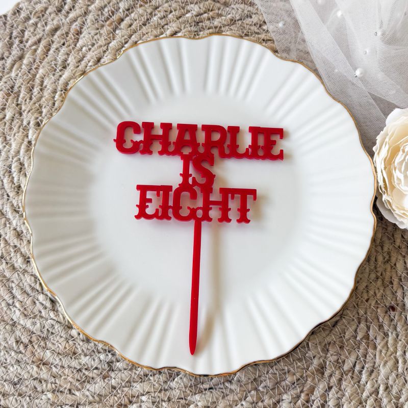 Circus Font Custom Cake Topper or Cake Motif Premium 3mm Acrylic or Birch Wood