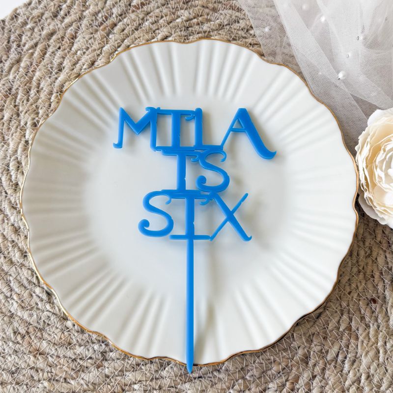 Enchanted Font Custom Cake Topper or Cake Motif Premium 3mm Acrylic or Birch Wood