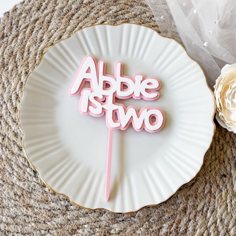Peppa Pig Font Double Layer Cake Topper or Motif - Child TV Programme Themed Party