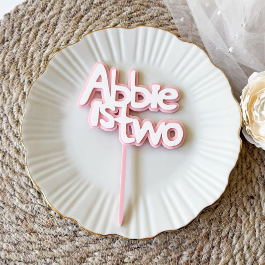Peppa Pig Font Double Layer Cake Topper or Motif - Child TV Programme Themed Party