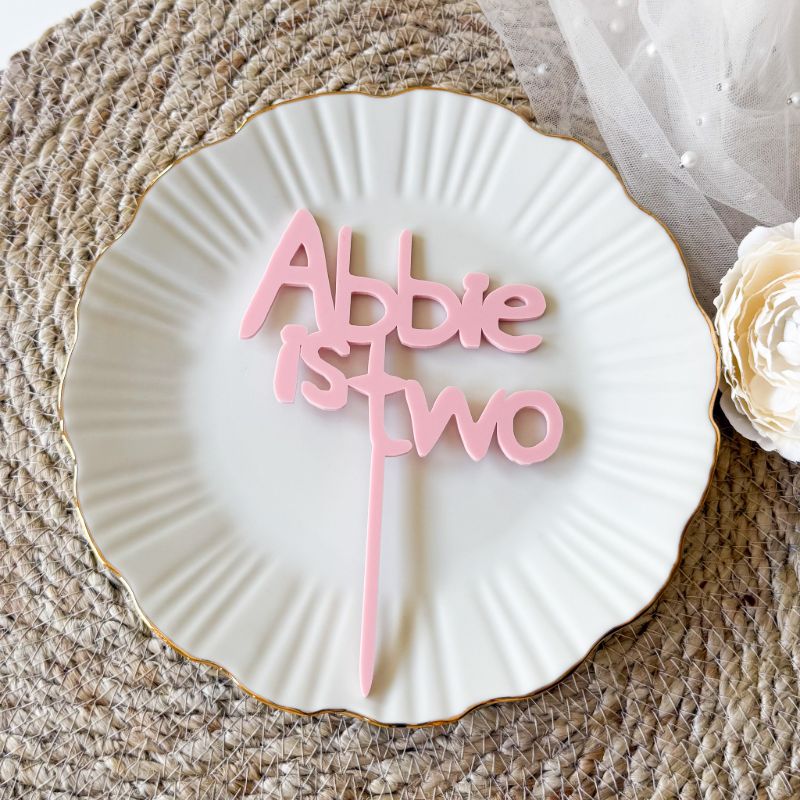 Pig Font Custom Cake Topper or Cake Motif Premium 3mm Acrylic or Birch Wood