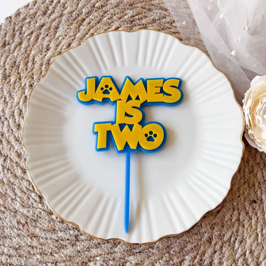 Paw Patrol Font Double Layer Cake Topper or Motif - Child TV Programme Themed Party