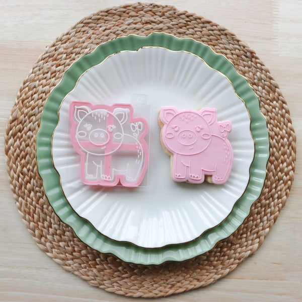 Pig Farm Yard Cookie Cutter and Embosser