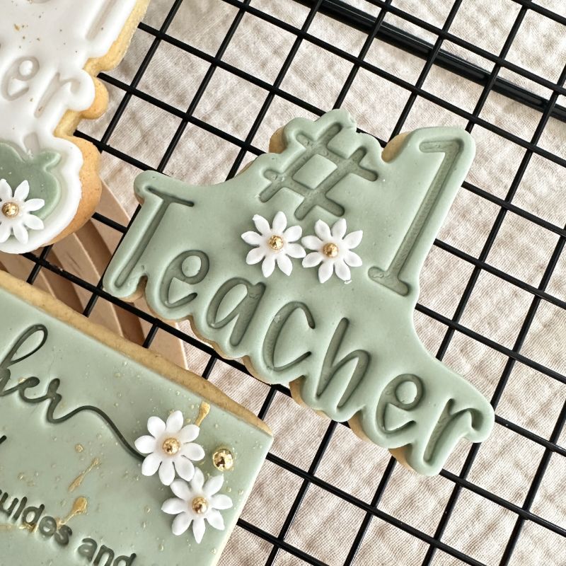 Number #1 Teacher Cookie Cutter and Stamp