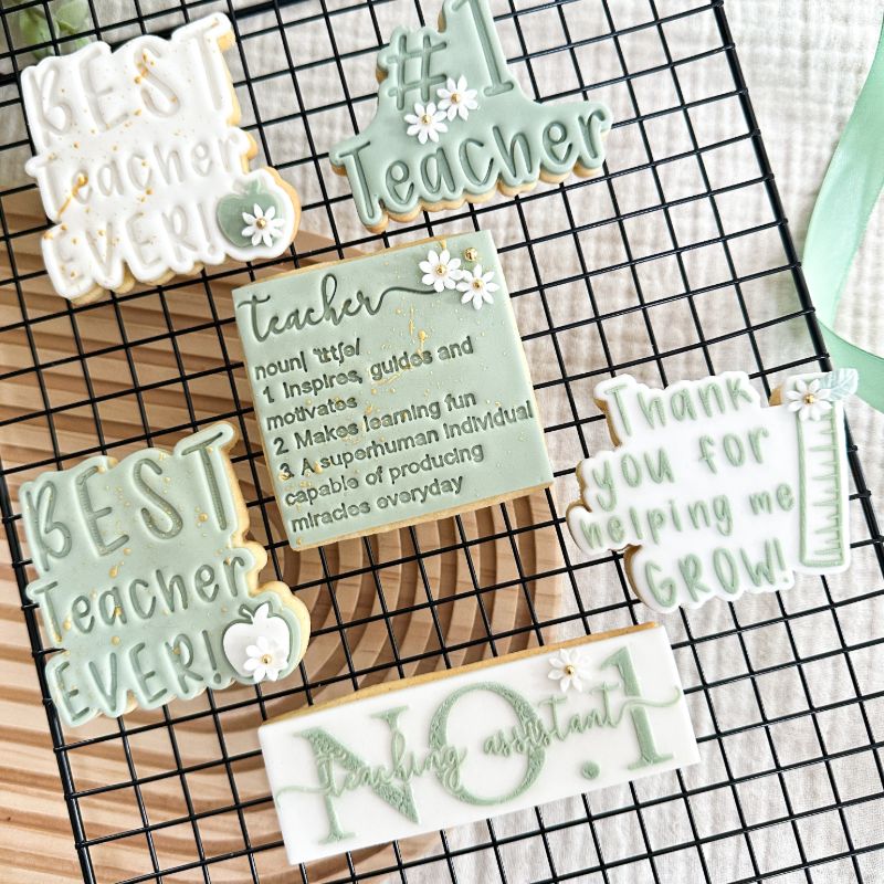 Number #1 Teacher Cookie Cutter and Stamp