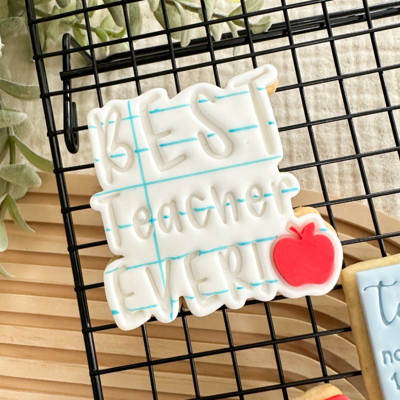 Best Teacher Ever Teacher Cookie Cutter and Stamp