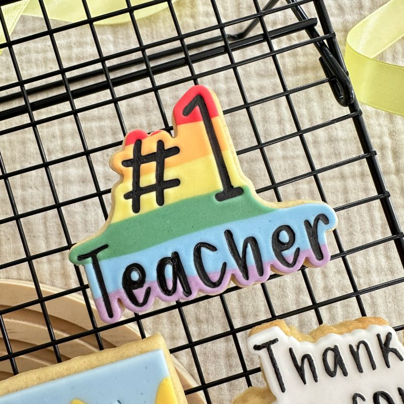 Number #1 Teacher Cookie Cutter and Stamp