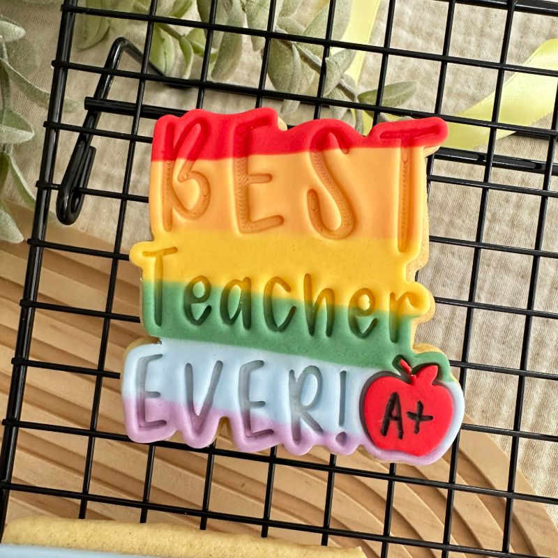Best Teacher Ever Teacher Cookie Cutter and Stamp