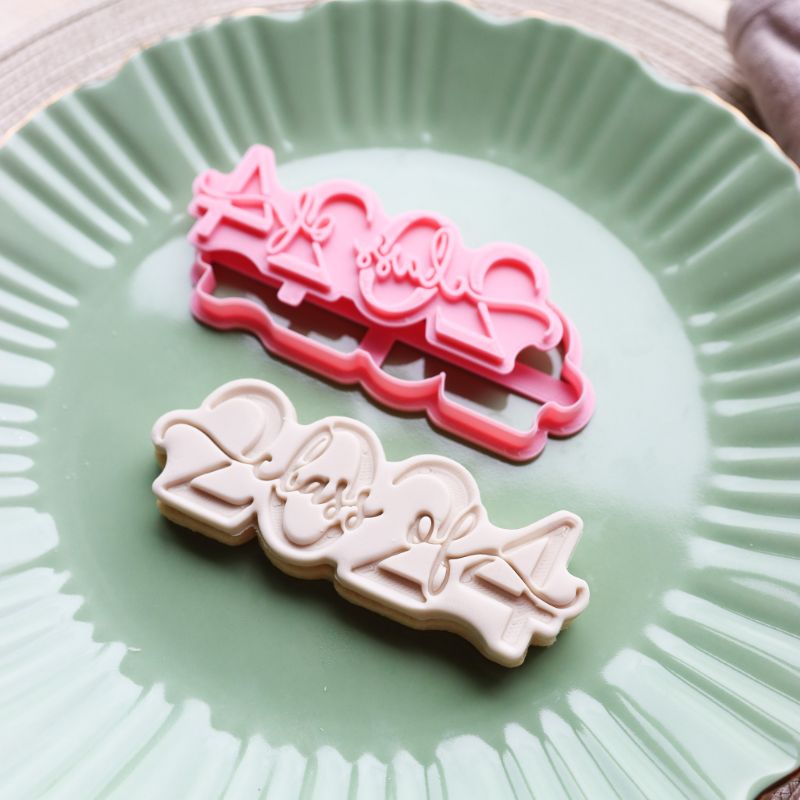 2024 in Verity Font New Year Cookie Cutter and Stamp