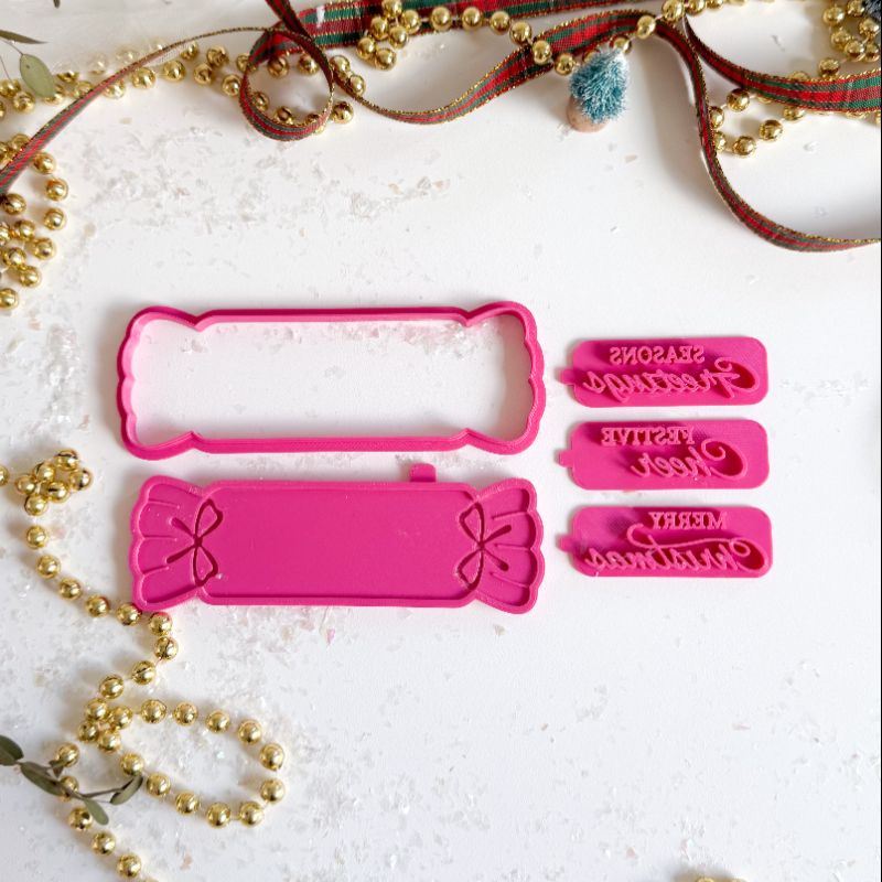 Cracker Christmas 3D Cookie Stamp and Cutter - suitable for two tone effect