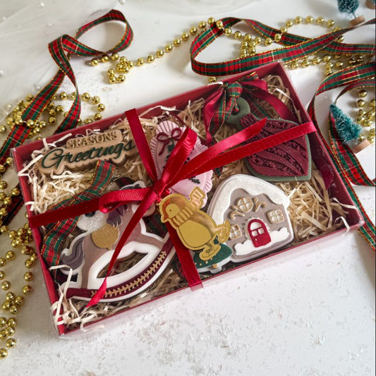 Christmas Penguin Cookie Box Tags Pack of 4- Premium Mirror Acrylic