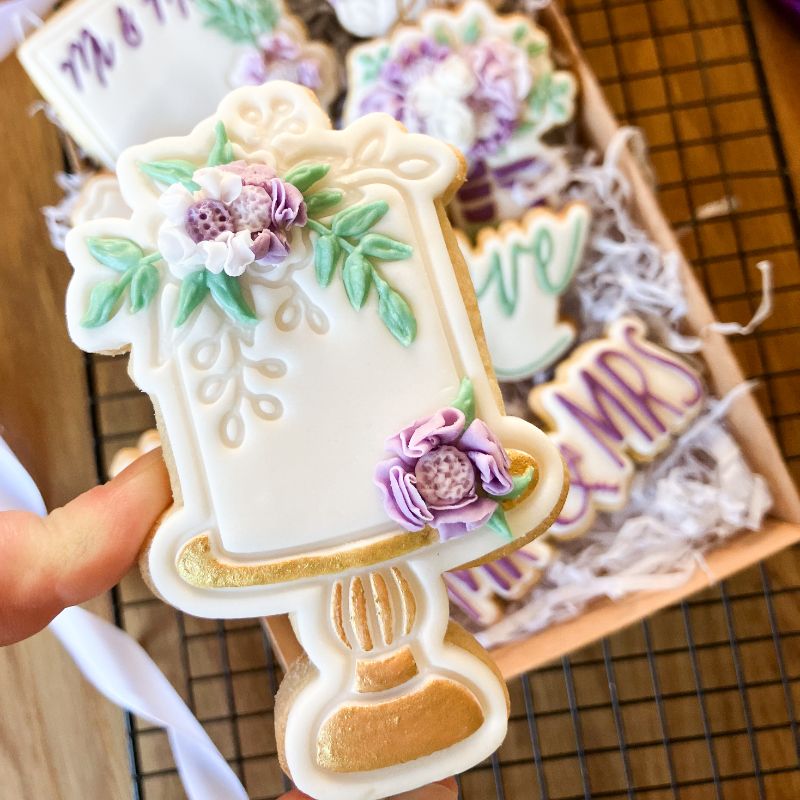 Wedding Cake with Flowers Cookie Cutter and Stamp