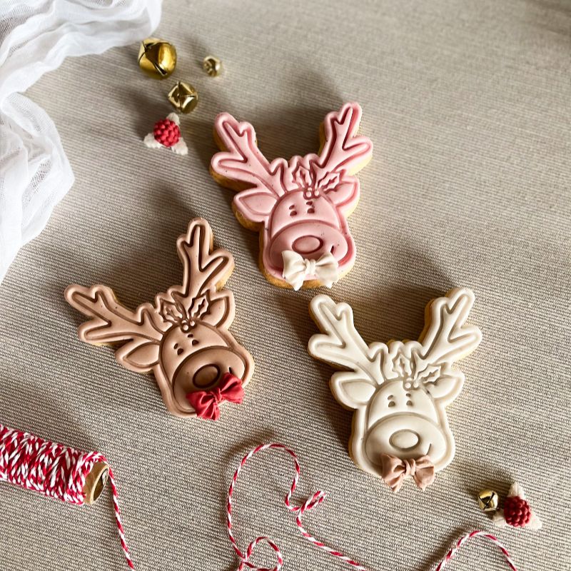 Rudolf Face Christmas Cookie Cutter and Stamp