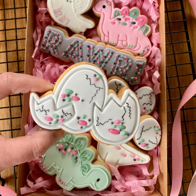 Hatching Dinosaur Eggs Cookie Cutter and Stamp