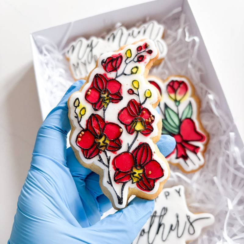Orchid Flower Floral Cookie Cutter and Embosser