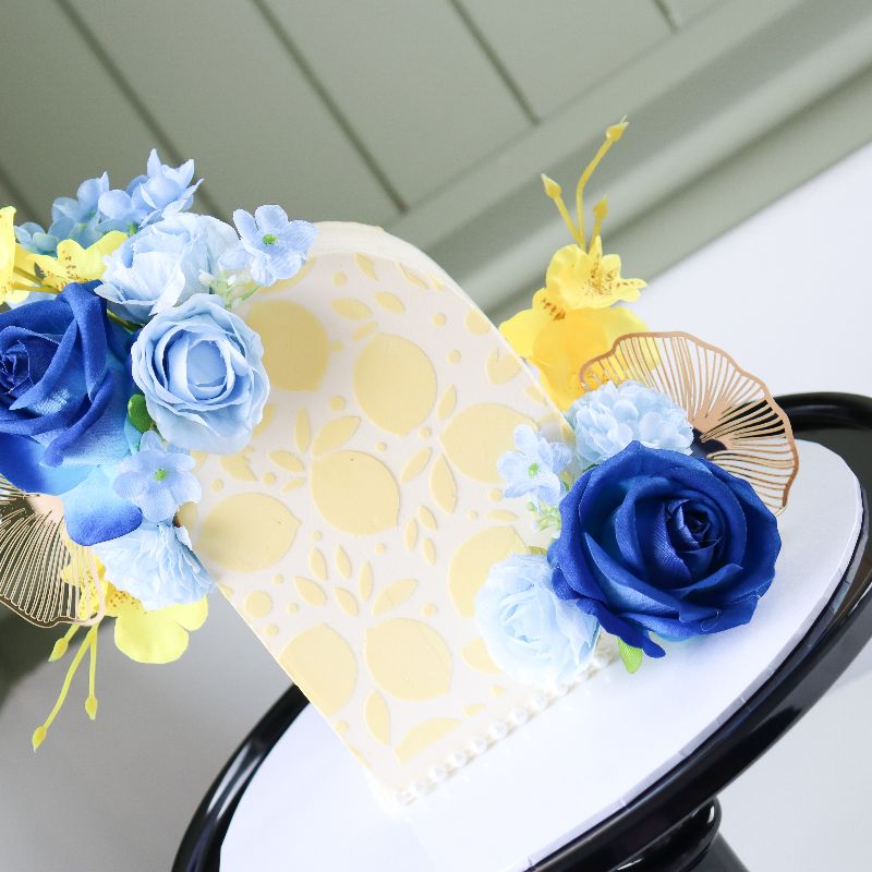 Summery Lemons Cake Stencil - Full Size Design