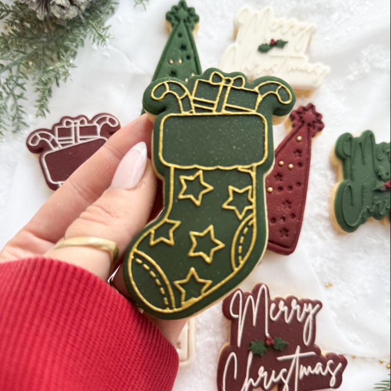 Christmas Stocking with Presents Cookie Cutter and Embosser