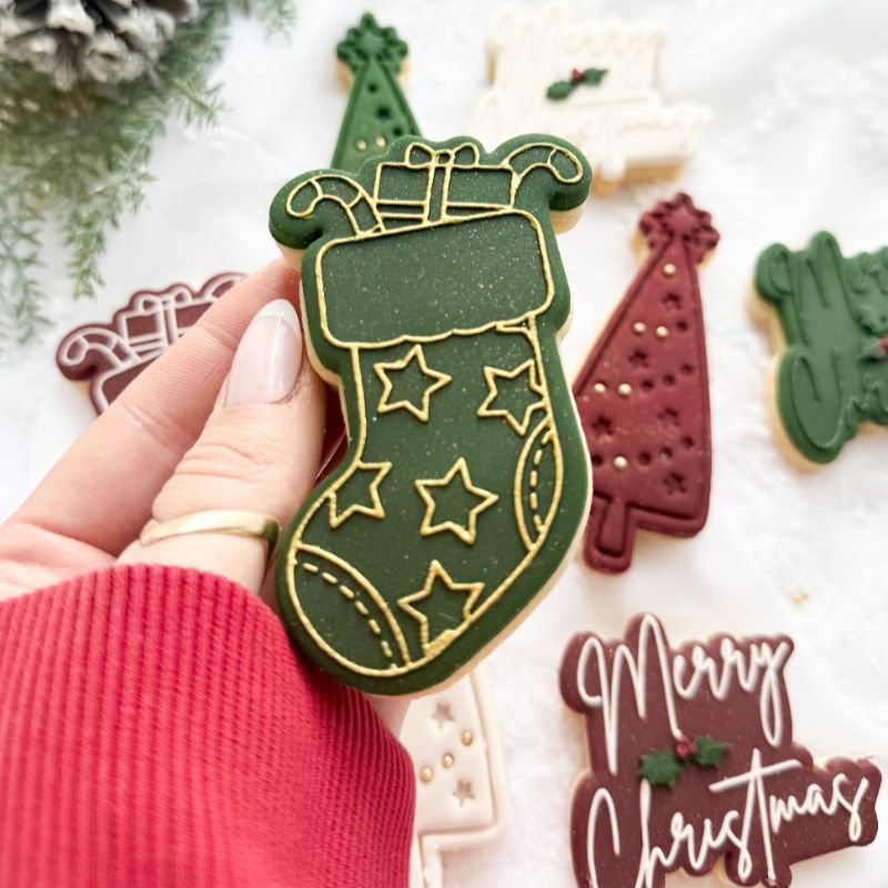 Christmas Stocking with Presents Cookie Cutter and Embosser