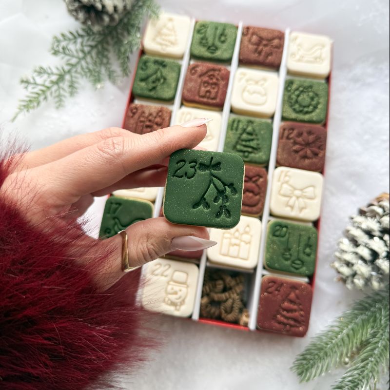 AlphaBakes Advent Calendar Set Cookie Cutters and Stamps