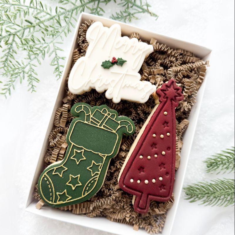 Christmas Stocking with Presents Cookie Cutter and Embosser