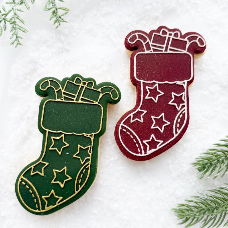 Christmas Stocking with Presents Cookie Cutter and Embosser