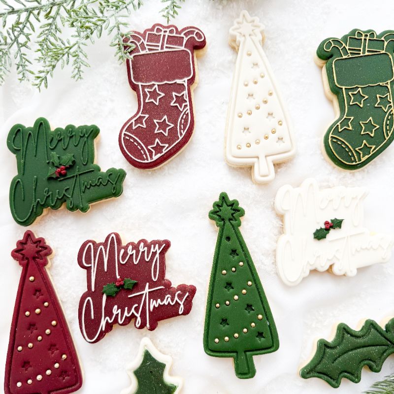 Christmas Stocking with Presents Cookie Cutter and Embosser