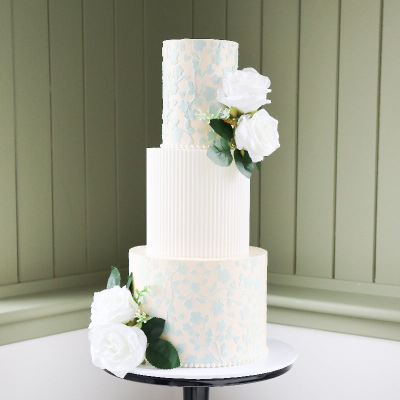 Swirly Floral Cake Stencil - Full Size Design