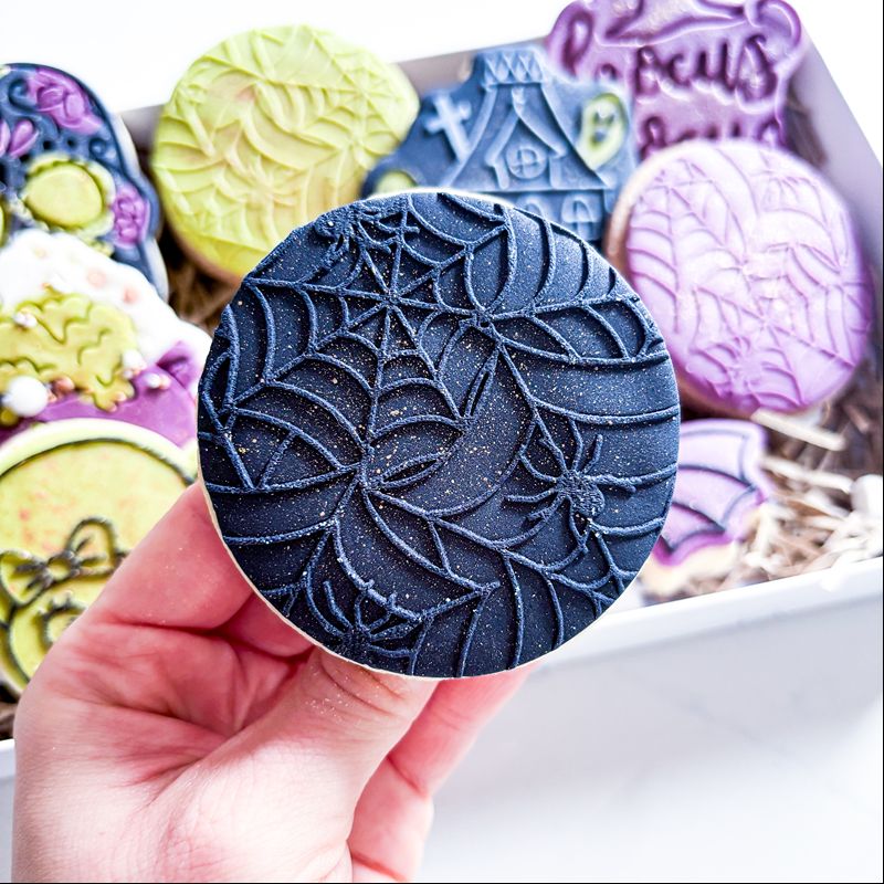 Spider Web Halloween Pattern Cookie Embosser