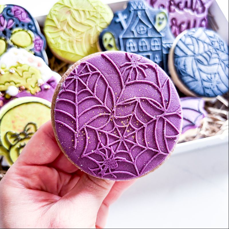 Spider Web Halloween Pattern Cookie Embosser