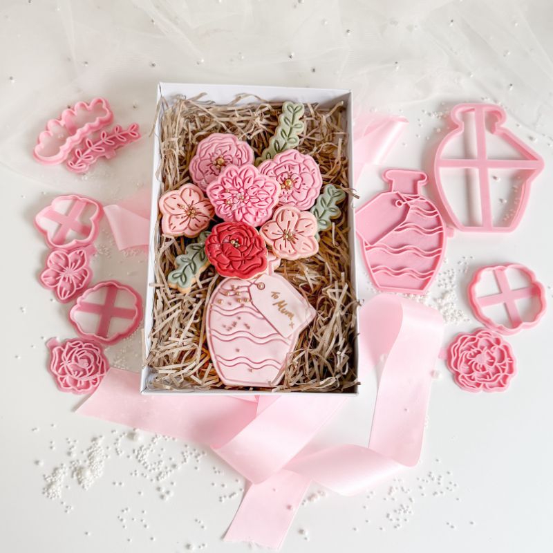Vase Flower Set Cookie Cutters & Stamps