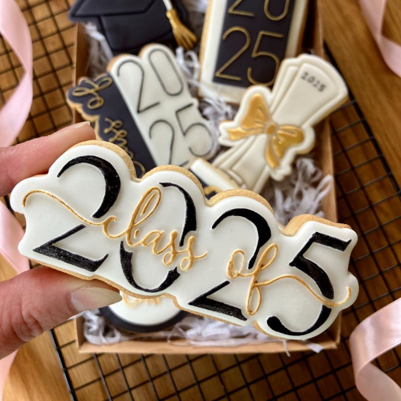 Class of 2025 in Verity Font Teacher Graduation Cookie Cutter and Embosser