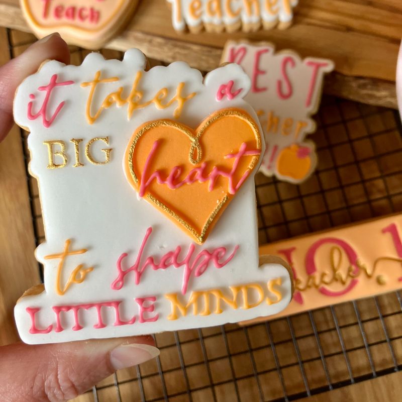 It Takes a Big Heart Teacher Cookie Cutter and Embosser
