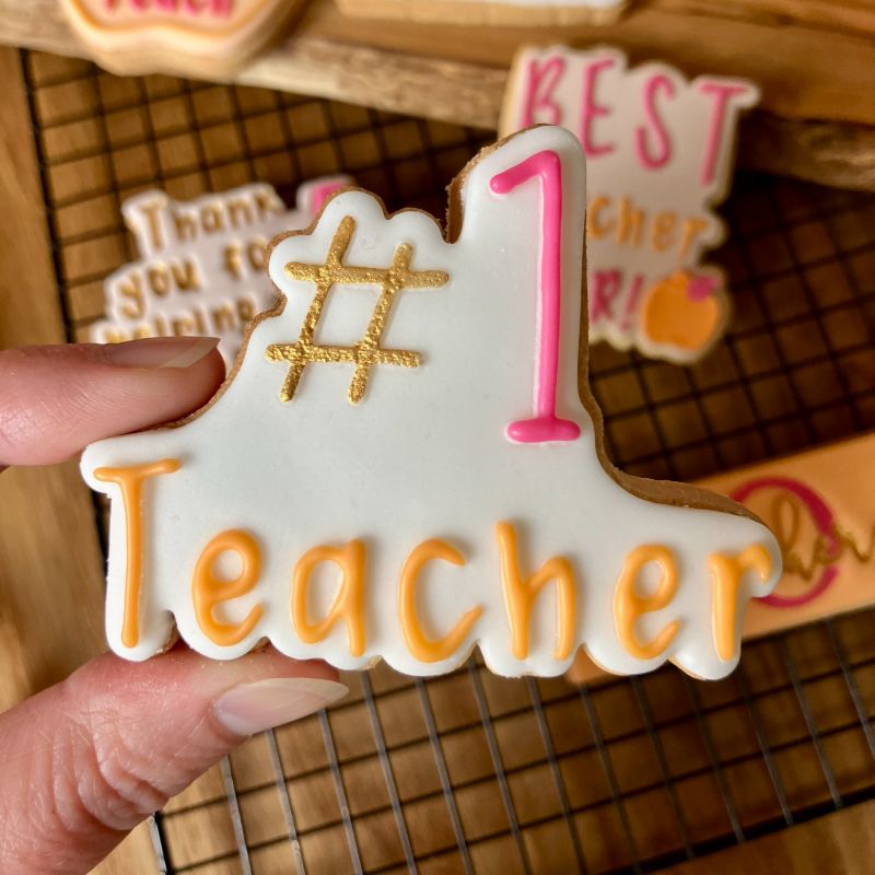 Number #1 Teacher Cookie Cutter and Embosser