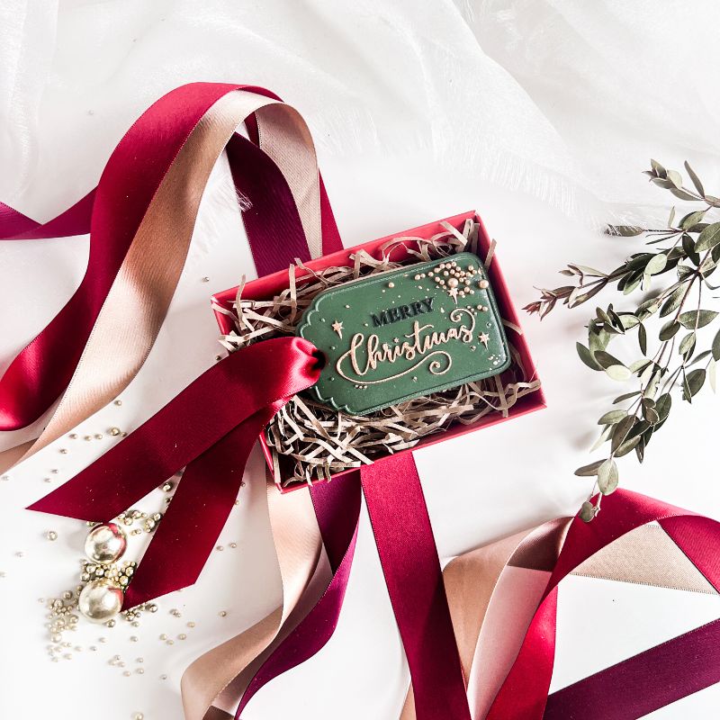 Sparkle Merry Christmas Tag Cookie Embosser