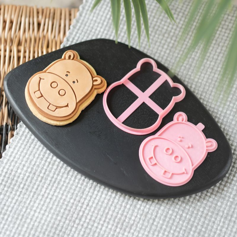 Hippo Jungle Cookie Cutter and Stamp