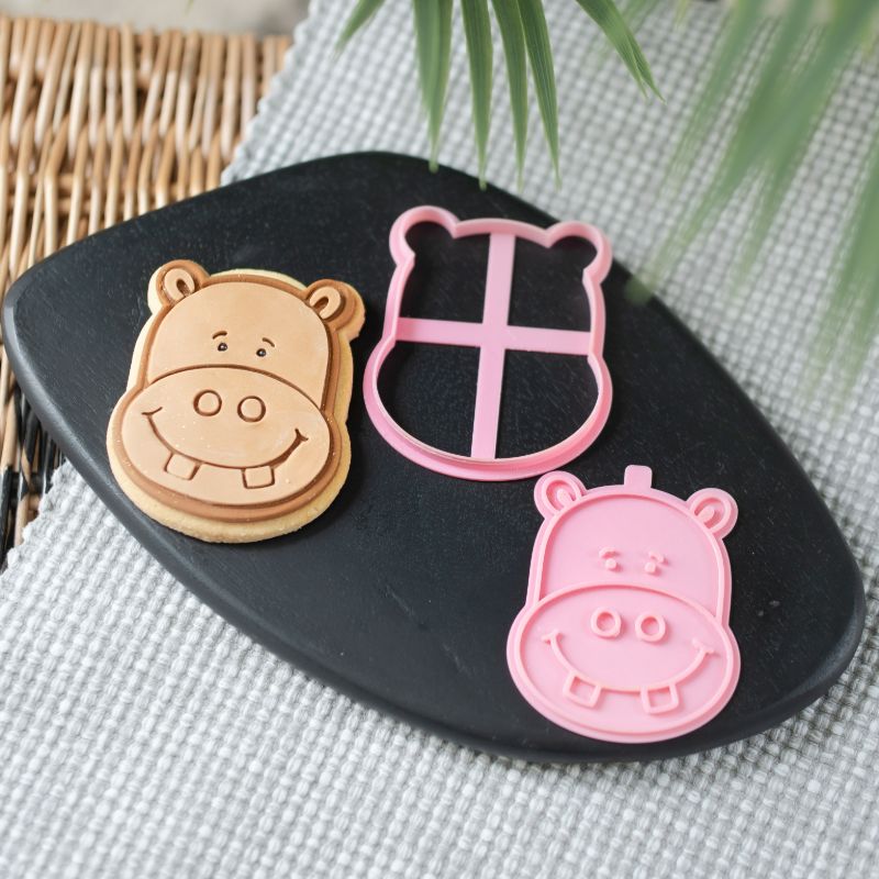 Hippo Jungle Cookie Cutter and Stamp